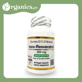 California Gold Nutrition trans-Resveratrol 200mg (60 Caps) - Organics.ph