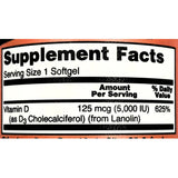 Now High Potency Vitamin D3 2000 IU (120 Softgels) - Organics.ph