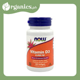 Now High Potency Vitamin D3 2,000 IU (120 Softgels) - Organics.ph