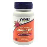 Now High Potency Vitamin D3 2000 IU (30 Softgels) - Organics.ph