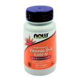 Now High Potency Vitamin D3 5000 IU (120 Softgels) - Organics.ph