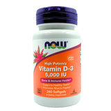 Now High Potency Vitamin D3 5000 IU (240 Softgels) - Organics.ph