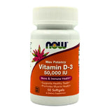 Now High Potency Vitamin D3 50,000 IU (50 Softgels) - Organics.ph