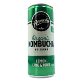 Remedy Organic Kombucha Lemon Lime & Mint (250ml can) - Organics.ph