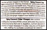 Bibliorganics Spicy Coconut Cider Vinegar (750ml) - Organics.ph