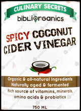 Bibliorganics Spicy Coconut Cider Vinegar (750ml) - Organics.ph