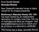 Biohoney Manuka Honey MG0 100+ (250g) - Organics.ph