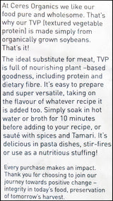Ceres Organics Soy Protein TVP (Textured Vegetable Protein) (100g) - Organics.ph