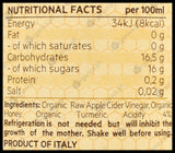 De Nigris Organic Apple Cider Vinegar - Honey & Turmeric (500ml) - Organics.ph