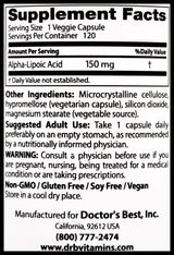 Doctor's Best Alpha Lipoic Acid 150mg (120 Caps) - Organics.ph
