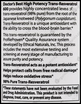 Doctor's Best High Potency Trans-Resveratrol 600, 600mg (60 caps) - Organics.ph