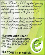 E-cure Organic Health Drink (500ml) - Organics.ph