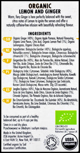 Heath and Heather Organic Tea - Lemon & Ginger (20 tea bags) - Organics.ph