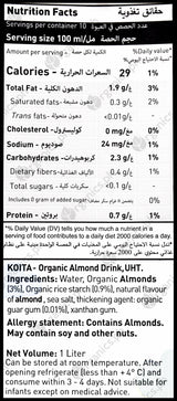 Koita Organic Almond Milk (1 Liter) - Organics.ph