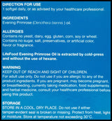 LifeFood Evening Primrose Oil 1350mg (60 softgels) - Organics.ph