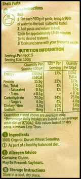 Macro Organic Pasta - Shells (500g) - Organics.ph