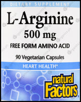 Natural Factors L-Arginine 500mg (90 caps) - Organics.ph