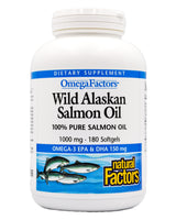 Natural Factors Wild Alaskan Salmon Oil 1000mg (180 softgels) - Organics.ph