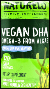 Naturelo Vegan Omega-3 Algae 800mg DHA (120 softgels, 60 servings) - Organics.ph