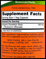 Now Dandelion Root 500 mg (100 caps) - Organics.ph