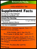 Now Saw Palmetto 550mg (250 caps) - Organics.ph