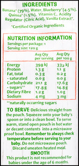 Only Organic Baby Food 6+ months - Banana Blueberry & Quinoa (120g) - Organics.ph