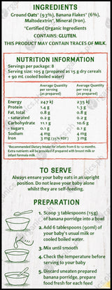 Only Organic Baby Food 6+ months - Banana Porridge (120g) - Organics.ph