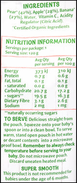 Only Organic Baby Food 6+ months - Pear Banana & Apple (120g) - Organics.ph