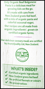 Only Organic Baby Food Kindy 1-5 years - Beef Bolognese Pasta (220g) - Organics.ph