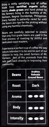 Organic Harvest Coffee Beans Canister - Pulaw Brew (250g) - Organics.ph