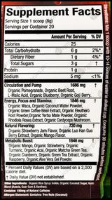 Organic Muscle Superfood Pre-Workout Powder - Strawberry Mango (160g) - Organics.ph