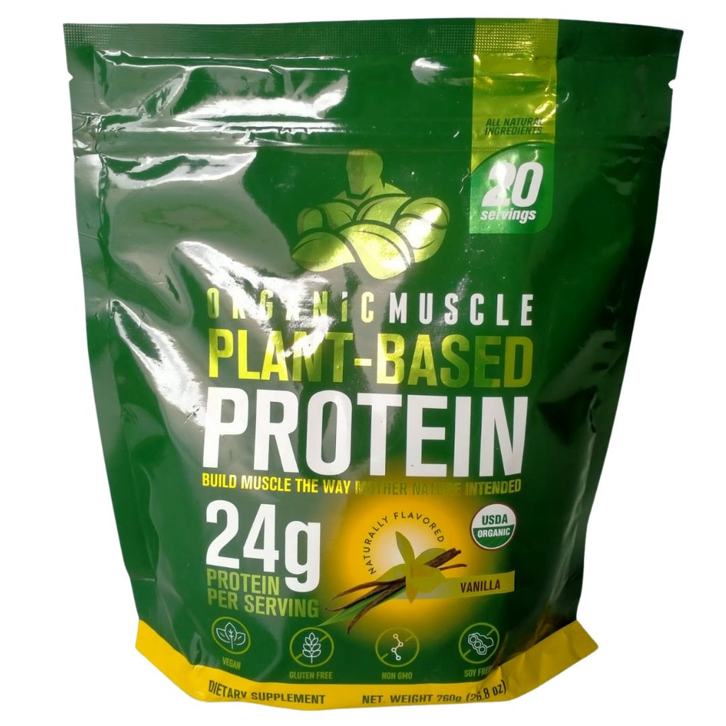 Organic muscle vegan protein powder vanilla resealable pouch 760g organic-muscle-vegan-protein-powder-vanilla-resealable-pouch-760g