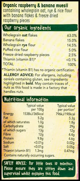 Organix Baby Food 10+ months - Raspberry & Banana Muesli (200g) - Organics.ph