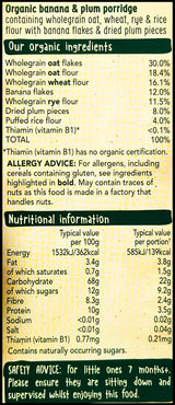 Organix Baby Food 7+ months - Banana & Plum Porridge (200g) - Organics.ph