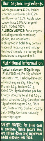 Organix Baby Snacks 12+ months - Apple & Orange Soft Oaty Bars (6x30g) - Organics.ph