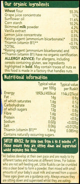 Organix Baby Snacks 6-8+ months - Little Rusksits Vanilla (10x6g) - Organics.ph