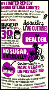 Remedy Organic Kombucha Cherry Plum (330ml bottle) - Organics.ph