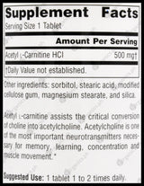 Source Naturals Acetyl L-Carnitine (500mg) (60 tablets) - Organics.ph