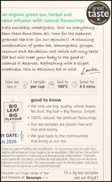 Teapigs Organic Tea - Lemongrass, Coconut, Green Tea (Cleanse Detox) (15 bags) - Organics.ph