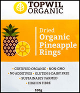 Topwil Organic Dried Pineapple Rings (100g) - Organics.ph