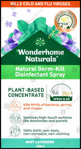 Wonderhome Naturals Germ Kill Disinfectant Spray - Mint Lavender (650ml) - Organics.ph