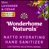 Wonderhome Naturals Natto Hydrating Hand Sanitizer - Lavender & Cedar (50ml) - Organics.ph