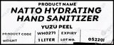 Wonderhome Naturals Natto Hydrating Hand Sanitizer - Yuzu Peel - Refill Pack (1 Liter) - Organics.ph