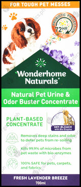 Wonderhome Naturals Pet Urine & Odor Buster Concentrate - Fresh Lavender Breeze (700ml) - Organics.ph