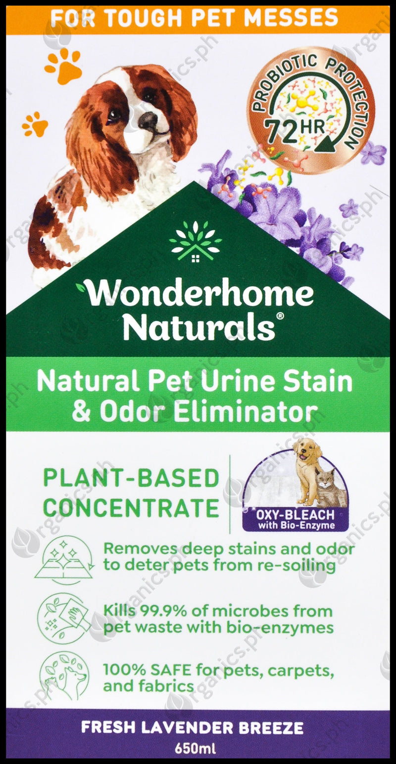 Wonderhome Naturals Pet Urine Stain & Odor Eliminator - Fresh Lavender Breeze (650ml) - Organics.ph