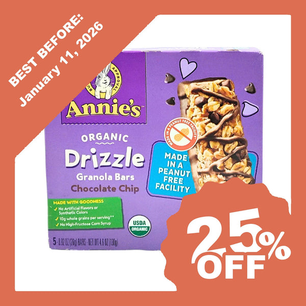 Annie's Organic Drizzle Granola Bars - Chocolate Chip (130g) - Organics.ph