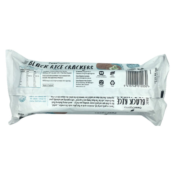 Ceres Organics Black Rice Crackers - Thailand's Riceberry (115g) - Organics.ph