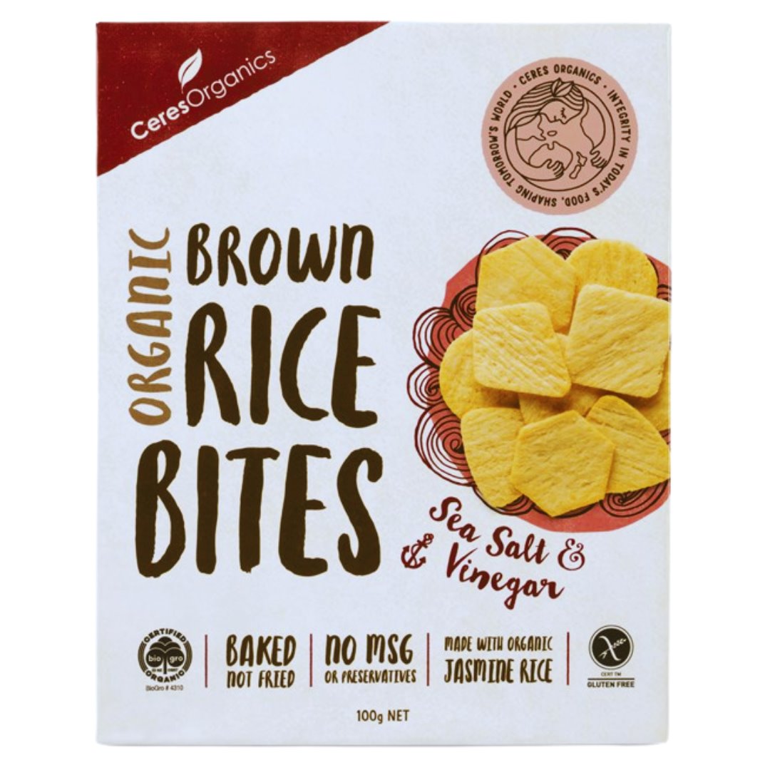 Ceres Organics Brown Rice Bites - Sea Salt & Vinegar (100g)