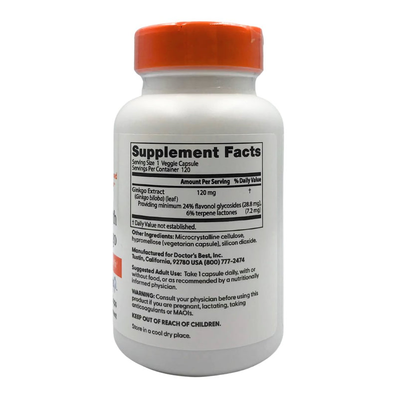 Doctor's Best Ginkgo Biloba 120mg (120 Caps) - Organics.ph