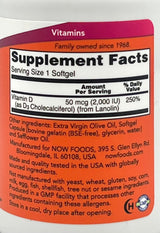 Now High Potency Vitamin D3 2,000 IU (120 Softgels) - Organics.ph